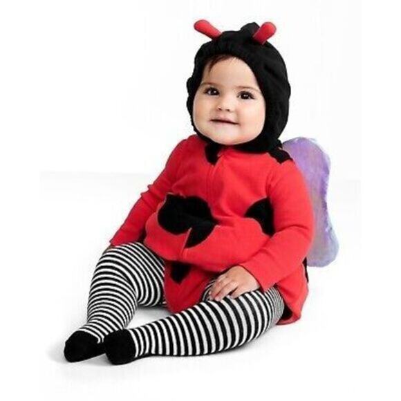 🪴5/$25🪴 Carters Baby Ladybug Costume 6-9 Months Red Black Halloween Bug Party - Picture 1 of 8